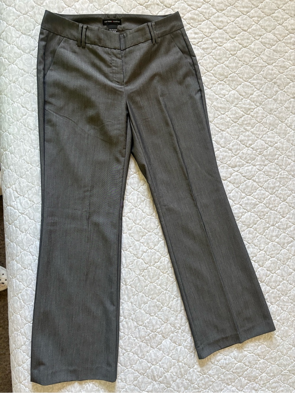 New York & Company Gray Boot-Cut Dress Pants